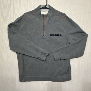 Chicago Bears Gray TOMMY BAHAMA Quarter Zip Reversible Embroidered Football XL